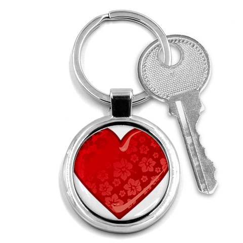 heart003_red Key Chain (Round) from ArtsNow.com Front