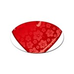 heart003_red Sticker (Oval)