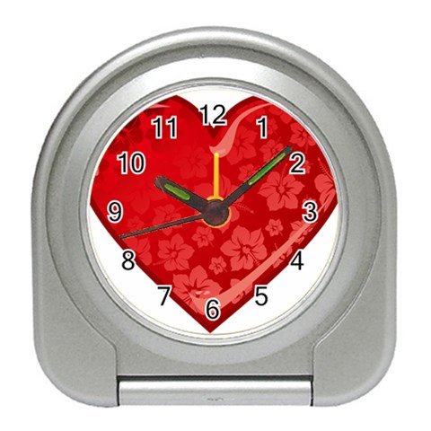 heart003_red Travel Alarm Clock from ArtsNow.com Front