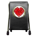 heart003_red Pen Holder Desk Clock