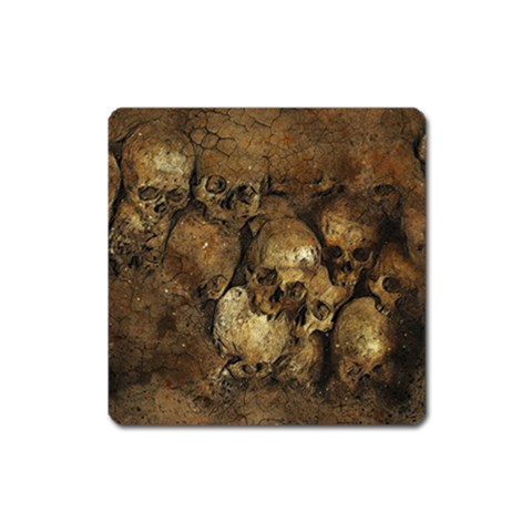 Skull Texture Vintage Square Magnet from ArtsNow.com Front
