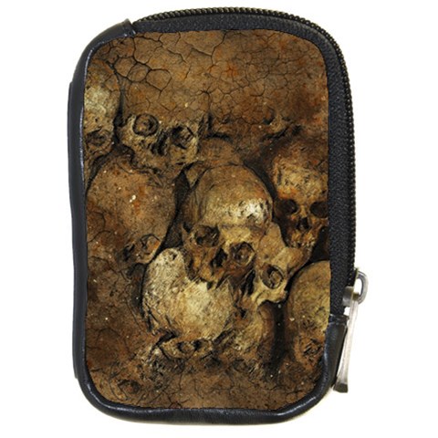 Skull Texture Vintage Compact Camera Leather Case from ArtsNow.com Front