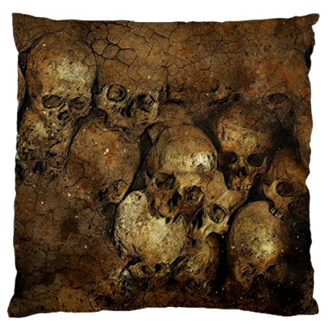 Skull Texture Vintage Large Flano Cushion Case (Two Sides) from ArtsNow.com Front
