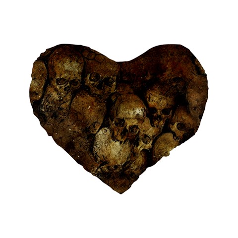 Skull Texture Vintage Standard 16  Premium Flano Heart Shape Cushions from ArtsNow.com Front
