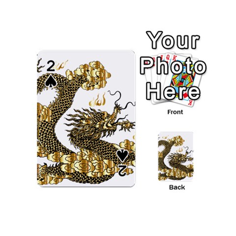 Dragon Animals Monster Playing Cards 54 Designs (Mini) from ArtsNow.com Front - Spade2