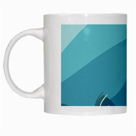 Illustration Of Palm Leaves Waves Mountain Hills White Mugs from ArtsNow.com Left