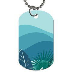 Illustration Of Palm Leaves Waves Mountain Hills Dog Tag (Two Sides) from ArtsNow.com Back