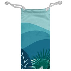 Illustration Of Palm Leaves Waves Mountain Hills Jewelry Bag from ArtsNow.com Back