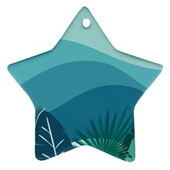 Illustration Of Palm Leaves Waves Mountain Hills Star Ornament (Two Sides) from ArtsNow.com Back