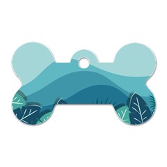 Illustration Of Palm Leaves Waves Mountain Hills Dog Tag Bone (Two Sides) from ArtsNow.com Back