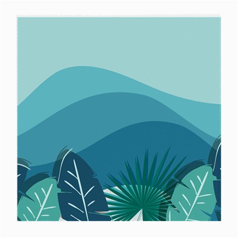 Illustration Of Palm Leaves Waves Mountain Hills Medium Glasses Cloth (2 Sides) from ArtsNow.com Front
