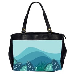 Illustration Of Palm Leaves Waves Mountain Hills Oversize Office Handbag (2 Sides) from ArtsNow.com Front