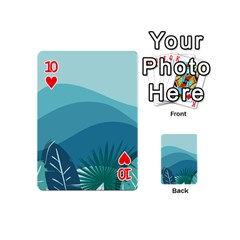 Illustration Of Palm Leaves Waves Mountain Hills Playing Cards 54 Designs (Mini) from ArtsNow.com Front - Heart10