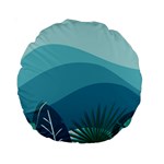 Illustration Of Palm Leaves Waves Mountain Hills Standard 15  Premium Round Cushions