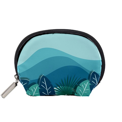 Illustration Of Palm Leaves Waves Mountain Hills Accessory Pouch (Small) from ArtsNow.com Front