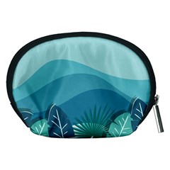 Illustration Of Palm Leaves Waves Mountain Hills Accessory Pouch (Medium) from ArtsNow.com Back