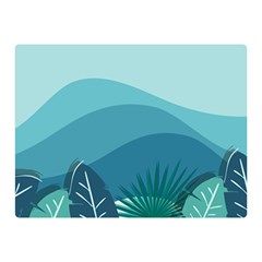 Illustration Of Palm Leaves Waves Mountain Hills Double Sided Flano Blanket (Mini)  from ArtsNow.com 35 x27  Blanket Front