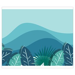 Illustration Of Palm Leaves Waves Mountain Hills Zipper Large Tote Bag from ArtsNow.com Back