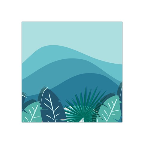 Illustration Of Palm Leaves Waves Mountain Hills Square Tapestry (Small) from ArtsNow.com Front