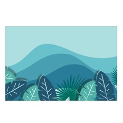 Illustration Of Palm Leaves Waves Mountain Hills Belt Pouch Bag (Large) from ArtsNow.com Loop