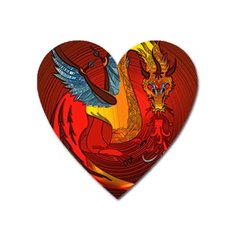 Dragon Metallizer Heart Magnet from ArtsNow.com Front