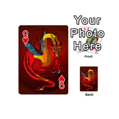 Queen Dragon Metallizer Playing Cards 54 Designs (Mini) from ArtsNow.com Front - HeartQ