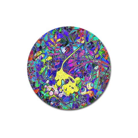 vibrant abstract floral/rainbow color Magnet 3  (Round) from ArtsNow.com Front