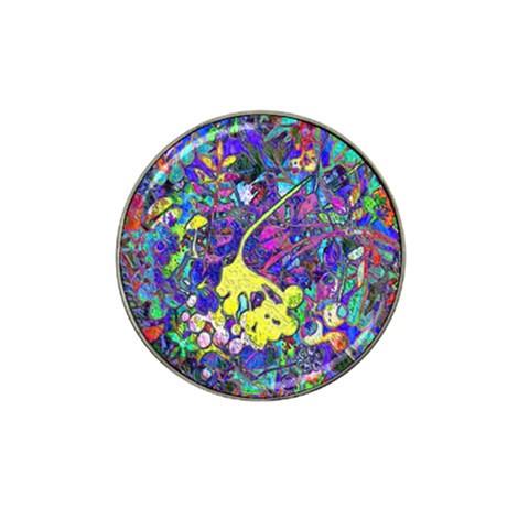vibrant abstract floral/rainbow color Hat Clip Ball Marker from ArtsNow.com Front