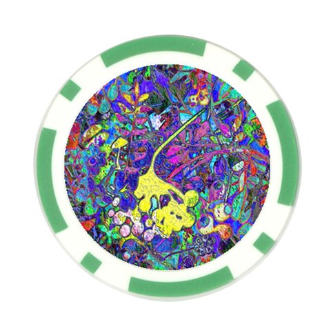 vibrant abstract floral/rainbow color Poker Chip Card Guard from ArtsNow.com Front