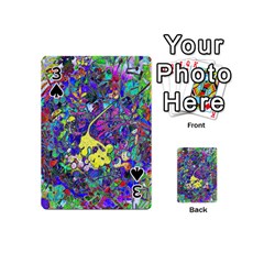 vibrant abstract floral/rainbow color Playing Cards 54 Designs (Mini) from ArtsNow.com Front - Spade3