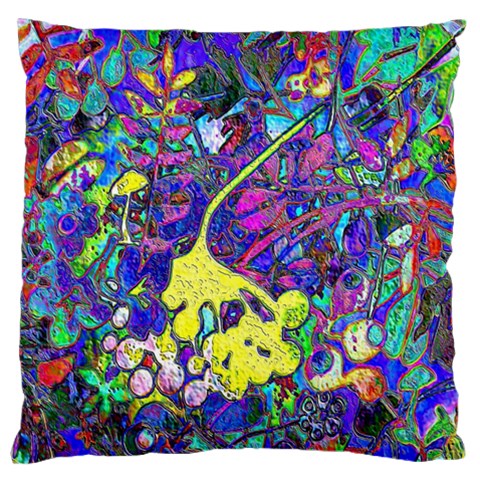 vibrant abstract floral/rainbow color Large Cushion Case (Two Sides) from ArtsNow.com Front