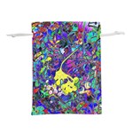 vibrant abstract floral/rainbow color Lightweight Drawstring Pouch (M)