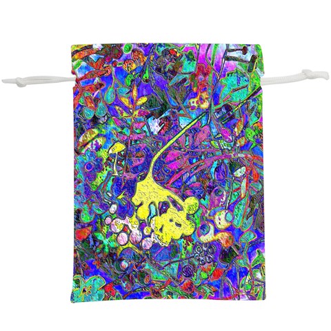 vibrant abstract floral/rainbow color  Lightweight Drawstring Pouch (XL) from ArtsNow.com Front