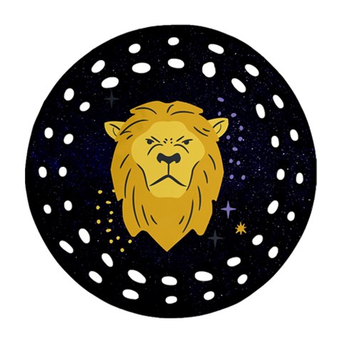 Zodiak Leo Lion Horoscope Sign Star Ornament (Round Filigree) from ArtsNow.com Front
