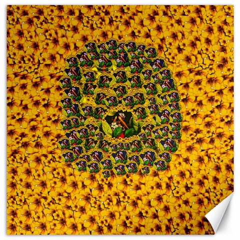 Lizards In Love In The Land Of Flowers Canvas 20  x 20  from ArtsNow.com 19 x19.27  Canvas - 1