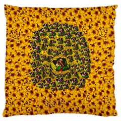 Lizards In Love In The Land Of Flowers Large Flano Cushion Case (Two Sides) from ArtsNow.com Front