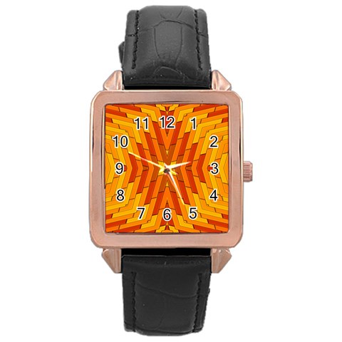 Golden 25 Rose Gold Leather Watch  from ArtsNow.com Front