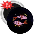 Fish Pisces Astrology Star Zodiac 3  Magnets (10 pack) 