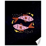 Fish Pisces Astrology Star Zodiac Canvas 11  x 14 