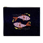 Fish Pisces Astrology Star Zodiac Cosmetic Bag (XL)