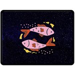 Fish Pisces Astrology Star Zodiac Fleece Blanket (Large) 