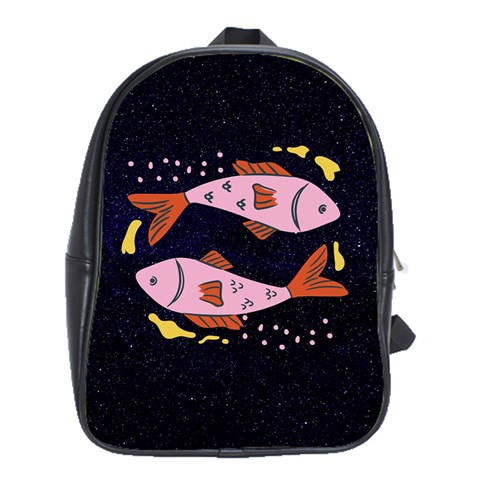 Fish Pisces Astrology Star Zodiac School Bag (XL) from ArtsNow.com Front