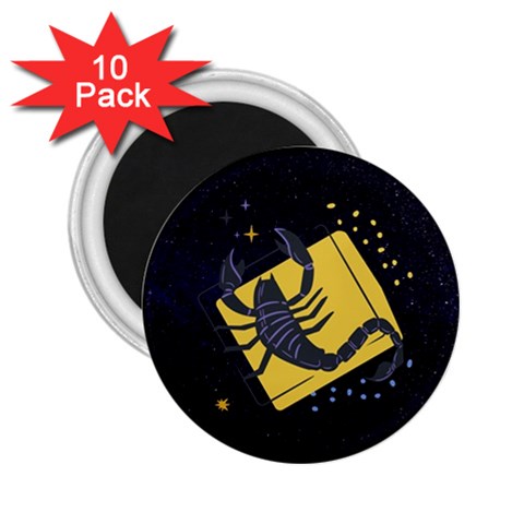 Zodiak Scorpio Horoscope Sign Star 2.25  Magnets (10 pack)  from ArtsNow.com Front