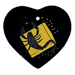 Zodiak Scorpio Horoscope Sign Star Heart Ornament (Two Sides)