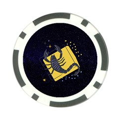 Zodiak Scorpio Horoscope Sign Star Poker Chip Card Guard from ArtsNow.com Back