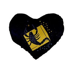 Zodiak Scorpio Horoscope Sign Star Standard 16  Premium Flano Heart Shape Cushions from ArtsNow.com Back