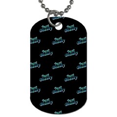 Just Beauty Words Motif Print Pattern Dog Tag (Two Sides) from ArtsNow.com Front