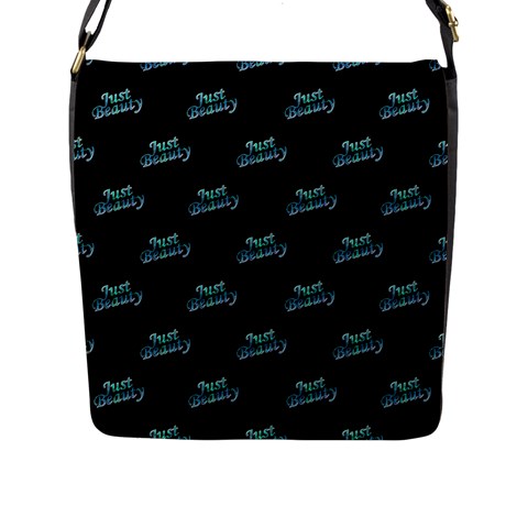 Just Beauty Words Motif Print Pattern Flap Closure Messenger Bag (L) from ArtsNow.com Front