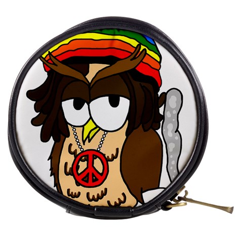 Rainbow Stoner Owl Mini Makeup Bag from ArtsNow.com Front