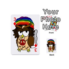 Rainbow Stoner Owl Playing Cards 54 Designs (Mini) from ArtsNow.com Front - Diamond3